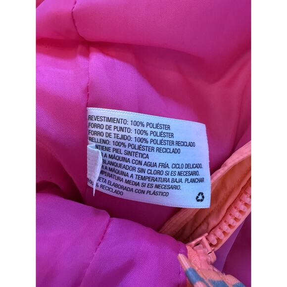 Cat & Jack Baby Girl Hot Pink One Piece Snowsuit Bunting Puffer Size 9 Months - Picture 4 of 6